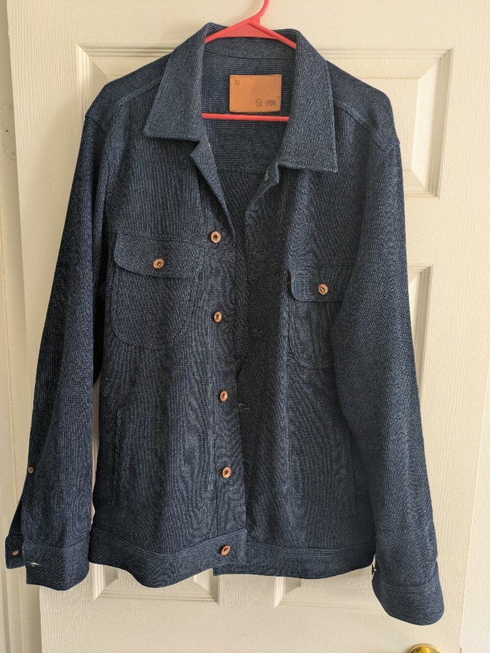 The Long Haul Jacket in Rinsed Indigo Waffle - Large/42